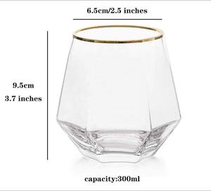Gobelet à l'ancienne en diamant Hexagonal, coupe géométrique, <span class=keywords><strong>verre</strong></span> à whisky avec fond épais - Product Image 5