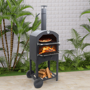 Keyong Vertical Charcoal Pizza Oven 62x50x44cm Trolley Outdoor BBQ Oven For Backyard Villa Use - Product Image 1