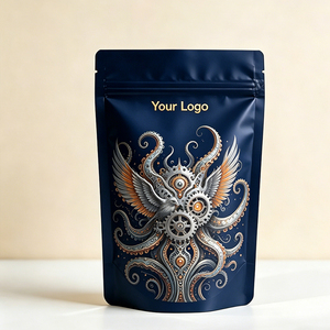 Bolsa con cierre personalizada impresa, tipo stand-up, apta para alimentos, resellable, laminada, BOPP AL PE, impresión por huecograbado - Product Image 3