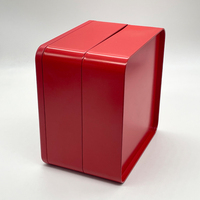 Boîte en fer blanc carrée rouge personnalisable pour emballage de gâteaux de lune, avec insert pour cadeaux de gâteaux de lune et biscuits, prise en charge OEM