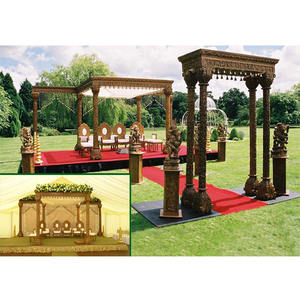 มณฑปงานแต่งงานแบบกฤษณาภูมิภาคกุจราติกลางแจ้ง ทำจากไม้ งานฝีมือ ล่าสุด มณฑปงานแต่งงานกลางแจ้งแบบไม้ สวยงาม มณฑปงานแต่งงานแบบฮินดูจากไม้ สหรัฐอเมริกา - Product Image 1