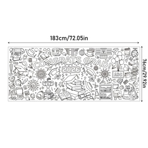 Poster da Colorare a Tema Laurea, Decorazione Personalizzabile Fai-da-Te, Tovaglia a Scorrimento per Graffiti <span class=keywords><strong>e</strong></span> Doodle, Banner per Decorazione Murale - Product Image 5
