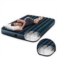 Matelas Gonflable Double d'Extérieur pour Tente de Camping et Usage Domestique, Coussin de Couchage en PVC avec Revêtement Floqué Moderne et Structure Intérieure