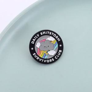 Broche de Nube Oscura minimalista de dibujos animados, accesorios creativos de arcoíris bonitos, insignia de fundición de aleación de Zinc, regalo de joyería para amigos - Product Image 3
