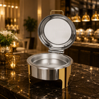 TAIDING Réchaud de buffet professionnel en acier inoxydable 201 avec grand couvercle en verre, capacité 6L, chauffe-plat à alcool pour mariages et réceptions