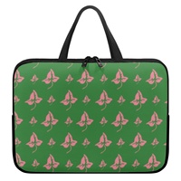 Sac pour ordinateur portable rose et vert personnalisé, sac d'ordinateur portable multi-tailles, fournitures de bureau, vente chaude à bas prix