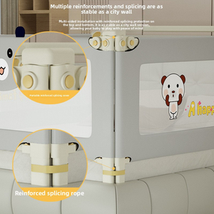 Barandilla de Seguridad Anticaídas para Cama de Bebé con Altura Ajustable, Protector Lateral Plegable y Transpirable para Bebés y Niños Pequeños - Product Image 3