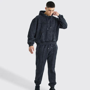 Acid Washed Men's Solid Tracksuits Sets Plus Size Breathable Quickdry Lightweight Eco-Friendly Anti-static Polyester/Cotton - Product Image 1