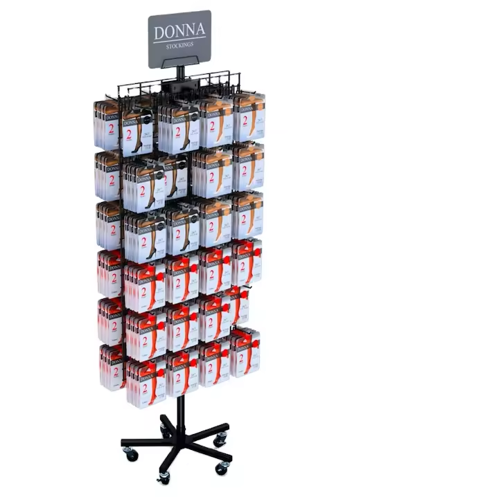 Hot-Selling Double-Sided Steel Wire Display Racks Floor-Standing Freestanding Display Unit Supermarket Use Customizable Sticker