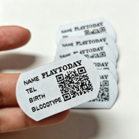 Étiquettes d'identification personnalisées en tissu tissé pour animaux de compagnie - Étiquettes durables en polyester lavables avec code QR pour animaux, identification médicale et identification des bagages
