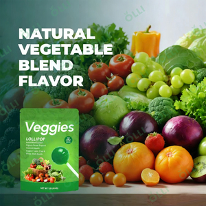 Olli nhãn hiệu riêng đường miễn phí Hữu Cơ bổ sung rau Lollipop hương vị tự nhiên Vitamin cho người lớn và trẻ em - Product Image 2