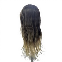Tête de mannequin en cheveux synthétiques ombrés pour la pratique de la coiffure, tête de poupée pour la formation en coiffure pour les étudiants en cosmétologie