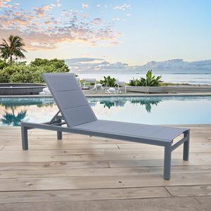 Chaise longue <span class=keywords><strong>de</strong></span> plage à cadre en aluminium <span class=keywords><strong>de</strong></span> style moderne Chaise longue en tissu maillé pour terrasse extérieure bronzer dans les hôtels, parcs et villas - Product Image 1
