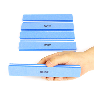 Custom Logo Blue Sandpaper Sponge Nail File Durable Washable Rectangle <strong>NailFile</strong> 100/180 - Product Image 6