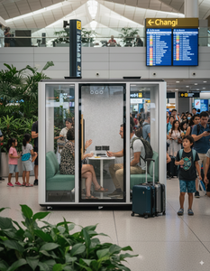 Cabine de studio d'enregistrement insonorisée mobile moderne et silencieuse, conception modulaire pour entrepôt et centre commercial, pod de bureau à structure en aluminium - Product Image 1
