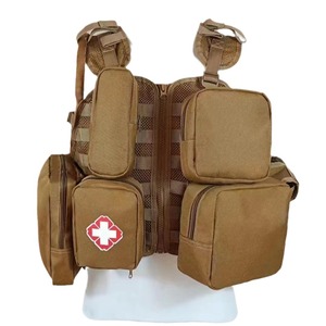 เสื้อกั๊กยุทธวิธีผ้าอ็อกซ์ฟอร์ดทนไฟสำหรับดับไฟป่าและกู้ภัย พร้อมโลโก้กากบาทสีขาว สำหรับอุปกรณ์พกพาส่วนบุคคล - Product Image 5