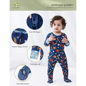 Pijama de Bambú para Bebé, Unisex, Recién Nacido, Suave, de Viscosa de Bambú, Ropa de Dormir de Manga Larga - Product Image 2