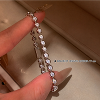 Bracelet à bulles en zircon doré et argenté avec pierres rondes serties, empilable, bijoux quotidiens pour femmes, vente en gros