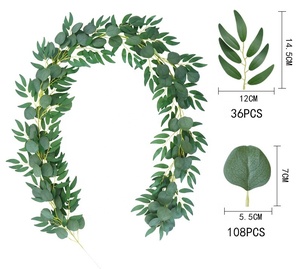 Ghirlanda di salice verde eucalipto verde artificiale foglie appese verde vite decorazione di nozze all'aperto - Product Image 2