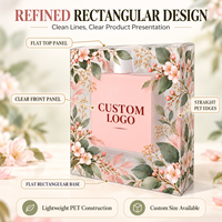 Boîte à savon liquide transparente en PET avec logo imprimé personnalisé, 0,4 mm, emballage de présentation pour la vente au détail, motif floral