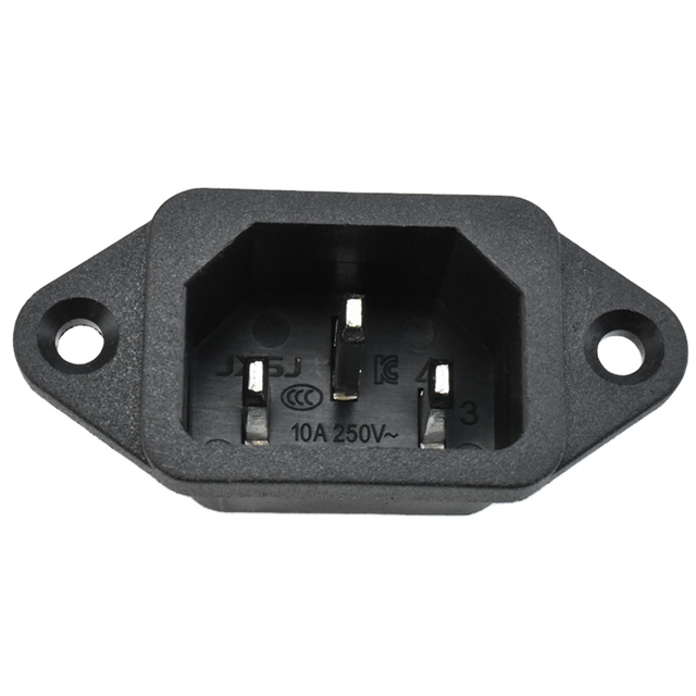 JXSJ AC-Power Socket with 10A 250V C14 for CCC for TUV CUL KC CE Featuring DB-14/LH-14 Adaptor Connector