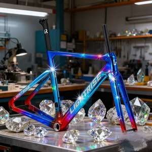 LIGHTRISE <span class=keywords><strong>Cadre</strong></span> de vélo en <span class=keywords><strong>carbone</strong></span> plaqué chrome écologique résistant aux rayures <span class=keywords><strong>Cadre</strong></span> de vélo léger T47 BB Frein à disque <span class=keywords><strong>Cadre</strong></span> de course sur route - Product Image 1