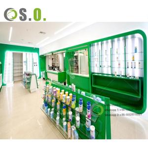 Armoire de pharmacie en bois design moderne présentoir de meubles de magasin médical présentoir de comptoir de pharmacie - Product Image 3