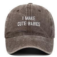 Divertida Gorra de Béisbol con la Frase "I MAKE CUTE BABIES", Gorra de Béisbol Ajustable de Algodón Lavado Estilo Vintage, Regalo de Anuncio de Embarazo para Nuevos Padres
