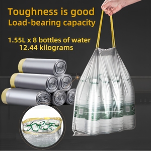 Bolsa De Basura De cuerda De alta resistencia al por mayor, <span class=keywords><strong>bolsas</strong></span> De basura con cordón de PE biodegradable de plástico reciclado negro de 120 litros - Product Image 3