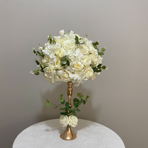 Boule florale en soie blanche, centre de table de mariage, ornement de fleurs artificielles réutilisable, pour douche nuptiale, fête d'anniversaire, toile de fond de scène - Product Image 1