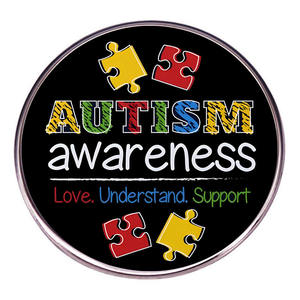 Hersteller Emaille Autismus Bewusstsein Brosche Autismus sprechen Knopf Pin Abzeichen Puzzle teil Design Autismus Mutter Anstecknadel - Product Image 3