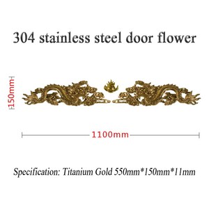 Accessoires de porte Chenyang de style européen en acier inoxydable 304, motif Fleur de Phénix et Double <span class=keywords><strong>Dragon</strong></span> en titane, pour cour, avec motif en relief - Product Image 5