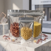 Sacs d'emballage refermables personnalisés anti-humidité pour aliments, sucre et gelée, en aluminium transparent Mylar, avec fenêtre, à fermeture éclair, vente chaude