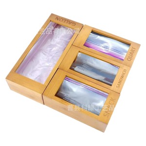 Bamboo <b>Storage</b> <b>Boxes</b> Food Preservation Bags Dispensers Kitchen <b>Drawer</b> Organizer Sandwich Quart Snack Size - Product Image 2