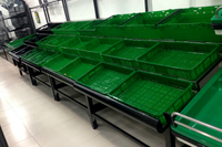 Groentenrek voor supermarkt, fruit- en groentepresentatierek, presentatierek voor supermarkt
