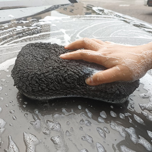 ฟองน้ำล้างรถ ผ้าถักสีเทา 24x12x55 ซม. ฟองน้ำทำความสะอาดแบบดูดซับสูง - Product Image 2