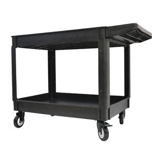 Chariot utilitaire en plastique à roues 1 pièce-<span class=keywords><strong>2</strong></span> étagères roulant le chariot de travail commercial pour le garage, la cafétéria ou la salle de classe. - Product Image 2