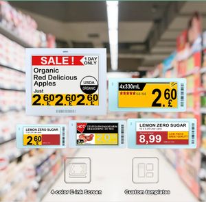 2025 nuevo diseño 7,5 "tinta electrónica etiqueta de precio Digital E-Paper Etiqueta de estante electrónico etiqueta de precio Digital ESL para supermercados cuatro colores - Product Image 6