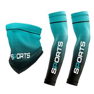 Calentadores de brazo de protección UV para hombres de verano Juego de máscara de manga de protección solar para deportes al aire libre de seda de hielo delgada - Product Image 3