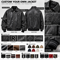 Vestes bomber d'hiver pour hommes fabriquées par l'usine Chaoxin avec broderie en chenille en cuir véritable personnalisée, veste de moto