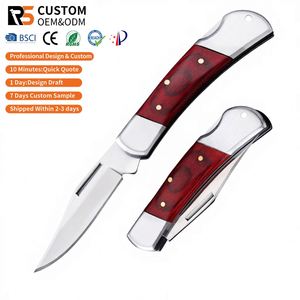 Cuchillo de Camping de Alta Calidad con Mango de Madera de Color, Cuchillo de Bolsillo con Bloqueo Trasero - Product Image 1