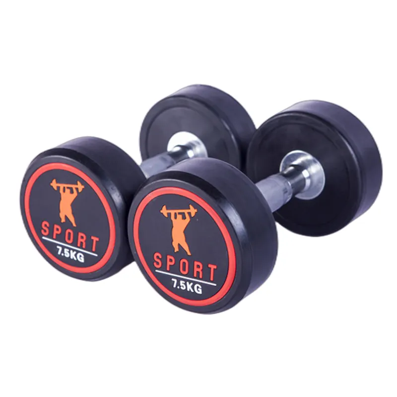 Wholesale Gym New Dumbbells Free Weights Strength Training 20kg 32kg 36kg 50lb 80lb Rubber Cast Iron round Dumbbell Set