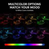 Kit d'éclairage LED acrylique universel pour voiture, 64 couleurs RGB Symphony, éclairage ambiant intérieur, 12V 5W, télécommande APP, garantie 1 an, OEM