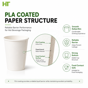 Gobelet à café compostable écologique à paroi simple de 20 oz avec revêtement PLA, gobelet jetable pour boissons chaudes, fabricant OEM personnalisé, fournisseur - Product Image 4