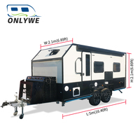 ONLYWE 5th Weeler Mobile Food 15 Mini Off Road Camper Trailer Small Rv Luxury Camper Caravan