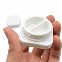 Bocaux en verre carrés noirs et blancs pour concentrés, 5 ml, 9 ml, avec bouchon en plastique CR, deux/trois compartiments, personnalisables pour exposition, logo sur mesure