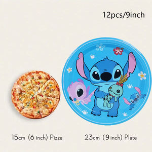 Piatti Piani Multicolore in Carta <span class=keywords><strong>Disney</strong></span> Lilo & Stitch, Design Unico da 9", per Feste Tropicali e Celebrazioni del Ramadan, Confezione da 8 - Product Image 4