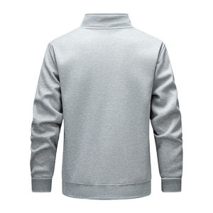 Sweat-shirt sport décontracté pour homme de haute qualité 410, poids lourd, col montant, argent uni, respirant, haut pour jeunes, coupe ample, automne - Product Image 6