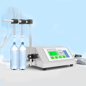 Bomba eléctrica de control digital, máquina de llenado de líquidos, botella pequeña para perfume, agua, jugo, aceite con 2 cabezales para pequeñas empresas