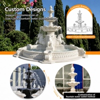 MILY Klassieke Witte Marmeren Paardenfontein voor Buiten, Patio & Villa Tuinlandschapsdecoratie